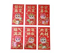 6 Pieces Traditional New Year Money Packets Cartoon 2025 Snake Themed Redness Envelopes Chinese Spring Festival Hongbao Spring Festival Accessories