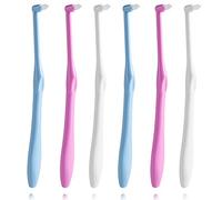 6 Pieces Tuft Brush End-Tuft Tapered Trim Toothbrush Soft Trim Wisdom Single Compact Interdental Interspace Brush for Detail Cleaning