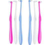 6 Pieces Tuft Toothbrush Tufted Brush End-Tuft Tapered Trim Toothbrush Soft Single Compact Interdental Interspace Brush for Detail Cleaning