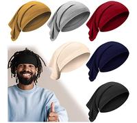 6 Pieces Unisex Spandex Dreadlocks Bands Elastic Long Hair Dreads Head Wraps Braids Bonnet Tubes Solid Colors Tube Headbands Dreadlocks Hair Wraps for Men Women Hair, 6 Colors (Bright Color)