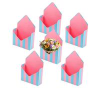 6 Pieces Valentine Envelope Boxes, Floral Envelope Boxes Florist Bouquets Foldable Storage Box For Birthday Festival Bouquet Food Chocolate Snack Party Favors