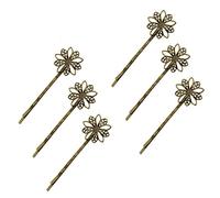 6 Pieces Vintage Bronze Gothic Filigree Hair Clip Bobby Pin Headwear Snowflake