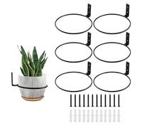 6 Pieces Wall Plant Holders,8"Flower Plant Holder,Outdoor Plant Hanger,Window Plant Shelves,Metal Collapsible Bracket for for Indoor and Outdoor Garden Yard Porch Balcony Hanging Plant Holder(8")