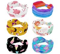 6 Pieces Wide Womens Headbands Color Gradient Patterm Elastic Hairband Non-Slip Headband Sweatband Yoga Head Band for Workout, Gym, Running, Fitness, Sport