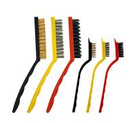 6 Pieces Wire Brush Set for Cleaning Rust, Slag and Stain Nylon/Brass/Stainless Steel Scratch Wire Brushes - 7/9 Inches
