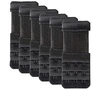 6 Pieces Women's Bra Extender 3 Hook 1/2" Soft and Comfortable Bra Extension Strap (6PCS Black, 3 Hook 1/2 inch Spacing)