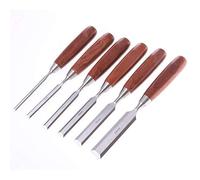 6 Pieces Wood Chisels Set, Bevel Edge Wood Carving Chisel, Chisels Set Chrome Vanadium Steel Wood Chisels Set with Wooden Handle for Professional Woodworking, in Wooden Presentation Box