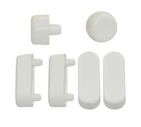 6 Pieces Wood Toilet Seat Buffers Bumper Set in White Round & Long 32mm Cushion Stopper