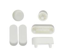 6 Pieces Wood Toilet Seat Buffers Set in White Round & Long 30mm Cushion Stopper (30mm)