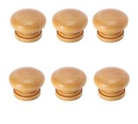 6 Pieces Wooden Drawer Handles Furniture Handles Wooden Kitchen Cabinet Handles Round Drawer Cupboard Pulls Wardrobe Handlees Furniture Hardware with Screws (33 * 23mm,Wood)
