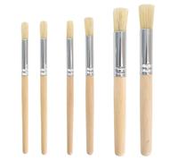 6 Pieces Wooden Stencil Brushes, Natural Pig Bristle Brushes, Bristle Template, Paint Brushes, Brushes for Acrylic Painting, Oil Painting, Watercolor Painting, Card Making, DIY Art Crafts Project