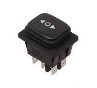 6-pin 3-position Momentary Polarity Reverse Switch for Dc Motor Control 20a 125v Ac / 16a 12v Dc Compact 39x29mm Rocker Toggle Having Crimped Wires Black