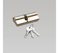 6 Pin Economy Euro Profile Double Door Cylinder - Reliable & Affordable Lock - Anti-Pick, Anti-Bump & Smooth Operation & Composite Doors (Brass, 45mm/50mm)