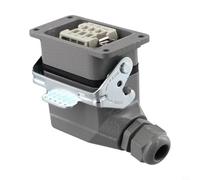 6 Pin Industrial Rectangular Connector Ip65 Waterproof 16a Grey Polycarbonate Housing For Solar Power Systems And Automation Control Equipment With Crimp Wiring Method(6 core lateral line)