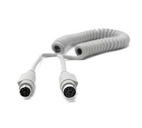 6 Pin Mini-Din Audio, Video, PS/2 Connection Coiled Extension Cable Lead, Male to Female, Compatible with PA Systems, Amp, Music Instruments, Data Communication, Ham Radio, Computer Interfaces, Max2m