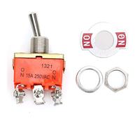 6 Pin Mini Toggle Switch 15A AC, ON,ON 2,Position Manual Control Switch, Lightweight, Compact Size, Easy to Assemble and Disassemble, Suitable for Circuit