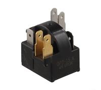 6-Pin QP2-15H PTC Refrigerator Start Relay with Overload Protection, Black Plastic Compressor Starter for Home and Commercial Appliances