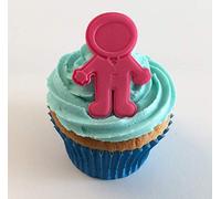 6 Pink Sugar Space Explorer Cake Toppers- Edible, Unique and Made with Love in The UK!