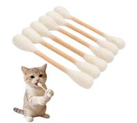 6 Pk Cotton Swabs Cat Toys with Catnip, Giant Kitten Chew Sticks for Indoor Boredom, Big Interactive Felt Kitten Chew Sticks Kicker Toy, Durable Dental Teething Stick, Lover Gift Accessories-Beige