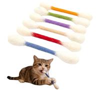 6 Pk Cotton Swabs Cat Toys with Catnip, Giant Kitten Chew Sticks for Indoor Boredom, Big Interactive Felt Kitten Chew Sticks Kicker Toy, Durable Dental Teething Stick, Lover Gift Accessories-Colorful