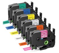 6-Pk Replace for Brother 18mm P-Touch Label Tape Multicoloured TZe 18mm