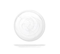 6 Plates Brand H&H in Glass Model Alabaster White Fruit 21 cm