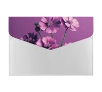 6-Pocket Expanding File Folder, Beautiful Purple Flowers Accordion File Folder A4 Letter Size, Portable Document Organizer for Receipts, Bills, Office Supplies