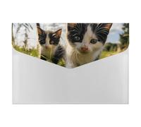 6-Pocket Expanding File Folder, Little Cat on The Grass Accordion File Folder A4 Letter Size, Portable Document Organizer for Receipts, Bills, Office Supplies