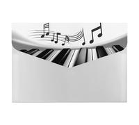6-Pocket Expanding File Folder, Piano Music Symbol Accordion File Folder A4 Letter Size, Portable Document Organizer for Receipts, Bills, Office Supplies
