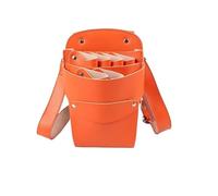 6 Pockets PU Leather Scissors Pouch Barber Scissor Holder Case With Belt Salon Hairdressing(Orange)