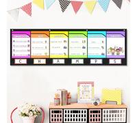 6 Pockets Storage Pocket Chart for Classroom Small Group Management, Champs Chart, Poster, Vision Board Clip Art Book Display, Drawing, Classroom Grouping Organization and Storage (Black)