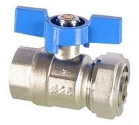 6 Point Brass Ball Valve Compatible with Aluminum Plastic Pipe Using Internal and External Thread Connection Types (L)