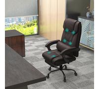 6-Point PU Leather Massage Chair Electric Padded Angle Adjustable Remote VINSETTO Brown One Size