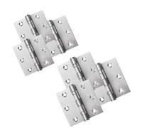 6 Polished Chrome Ball Bearing Hinges Heavy Duty Steel Door Hinges For Wooden Doors Durable Chrome Butt Hinges 4 Inch 102mm