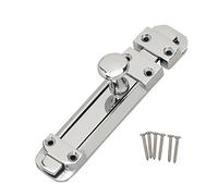6" Polished CHROME Flat Slide Door Bolt 150mm with Keep and screws