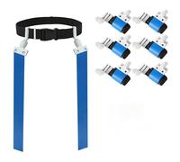 6 Pop Flag Football Set-Complete (10 Player/12 Player/14 Player) Flag Belts and Flags Set, Blue, One size