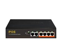 6-Port 10/100Mbps POE Switch 4+2 Fast Ethernet Switch with VLAN 52V 48W