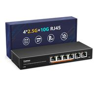 6 Port 10G Ethernet Switch Unmanaged 4 x 2.5G Base T Ports 2 x 10Gb RJ45 Ports