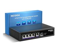 6 Port 2.5G Web Smart Managed Ethernet Switch, 5x2.5Gbps Base-T&1x 10Gbps SFP Uplink, QoS/VLAN/IGMP/LAG Network Function, Ideal for 2.5Gb Network NAS/PC,WiFi6 Router,Wireless AP.