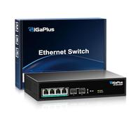 6 Port 2.5Gb Unmanaged PoE Switch with 4*2.5G Base-T PoE Ports, 2*10G SFP+ Uplink, 802.3af/at (PoE+), 60Gbps Switching Capacity, GigaPlus 2.5G PoE Switch for 2.5Gb NAS/PC, WiFi6 Router, Wireless AP