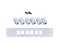 6 Port CAT6 Patch Panel Supports Back CAT6 Unshielded Unshielded Without Security W/ T568A/B Wiring for RJ45 Network Cables Rack/Wall Mount RJ45 Patch Panel Coupler 6 Ports Pass to