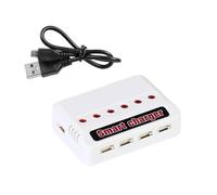 6-Port Charging Adapter for Quadrotor, White XH2.54 PORT | 3.7V Battery XH2.54 / XH4.0 Plugs for Remote Controls Part, Multifunction Charging Adapter, Rechargeable