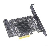 6 Port PCI-E Expansion Card Adapter with ASMedia ASM1166, Supports for SATA 3.0 6Gbps, x4/x8/x16 Interface, LED Indicator, Driver-Free for Windows for LINUX Synology