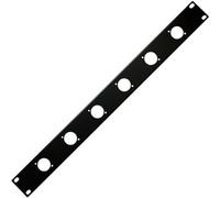 6 Port/Way/Hole XLR Patch Panel - 1U 19" Rack Mount D-Type Connectors - Audio