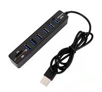 6 Ports USB 2.0 Hub Splitter Adapter Multi USB Combo 2 in 1 with MicoSD SD/TF Card Reader for Notebook/Laptop/PC/MacBook