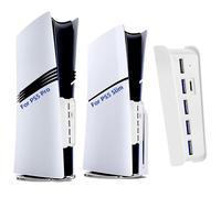 6 Ports USB Hub for PS5 Pro Console High-Speed USB Expander Hub Port with 4 USB A 2.0 + 1 USB Charging Port + 1 Type C Port, Compatible with PlayStation 5 Slim Front Jacks (Not for Regular PS5)