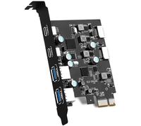 6 Ports USB PCIE Card (2X Type-E Adapter,2X USB 3.0-C, 2X USB A) PCI Express Cards PC Front Panel Header for Windows 7/8/10 Linux and MacPro 4.1/5.1