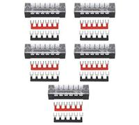 6 Position Terminal Blocks, 5 Sets Power Distribution Block Marine Terminal Block M3 Screw Terminal Block with Short Connector Barrier Strips for Electrical 15a 600V