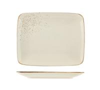 6 Rectangular Plates Reactive Ivory 29x23cm H&H