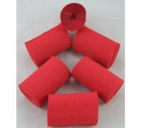 6 Red Crepe Extra Wide Paper Streamers 82mm x 10metres Many uses as Decorations, Marketing Tools, Great Favourite with Schools and The Craft Industry